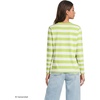 image:imageLands End Womens Supima Long Sleeve VNeck TeeIvoryApple Green Bold Stripe
