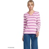 image:imageLands End Womens Supima Long Sleeve VNeck TeeIvoryAster Pink Bold Stripe