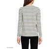 image:imageLands End Womens Supima Long Sleeve VNeck TeeIvoryBlack Breton Stripe