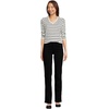 image:imageLands End Womens Supima Long Sleeve VNeck TeeIvoryBlack Breton Stripe