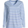 image:imageLands End Womens Supima Long Sleeve VNeck TeeLight Sea Blue Multi Stripe