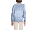 image:imageLands End Womens Supima Long Sleeve VNeck TeeLight Sea Blue Multi Stripe