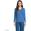 image:imageLands End Womens Supima Long Sleeve VNeck TeeMuted Cobalt Blue