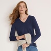 image:imageLands End Womens Supima Long Sleeve VNeck TeeRadiant Navy