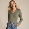 image:imageLands End Womens Supima Long Sleeve VNeck TeeSoft Olive Drab