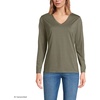 image:imageLands End Womens Supima Long Sleeve VNeck TeeSoft Olive Drab