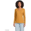 image:imageLands End Womens Supima Long Sleeve VNeck TeeVintage Amber