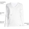 image:imageLands End Womens Supima Long Sleeve VNeck TeeWhite