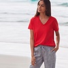 image:imageLands End Womens Supima VNeck TShirtCompass Red