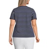 image:imageLands End Womens Supima VNeck TShirtDeep Sea Navy Breton Stripe
