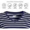 image:imageLands End Womens Supima VNeck TShirtDeep Sea Navy Breton Stripe