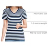 image:imageLands End Womens Supima VNeck TShirtDeep Sea Navy Even Stripe
