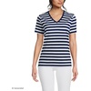 image:imageLands End Womens Supima VNeck TShirtDeep SeaBlue Multi Stripe