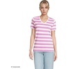 image:imageLands End Womens Supima VNeck TShirtIvoryAster Pink Bold Stripe