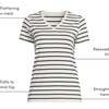 image:imageLands End Womens Supima VNeck TShirtIvoryBlack Breton Stripe