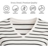 image:imageLands End Womens Supima VNeck TShirtIvoryBlack Breton Stripe
