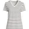 image:imageLands End Womens Supima VNeck TShirtIvoryBlack Rail Stripe