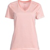 image:imageLands End Womens Supima VNeck TShirtSunset Coral Pink Micro Stripe
