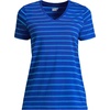 image:imageLands End Womens Supima VNeck TShirtTrue Cobalt Blue Breton Stripe