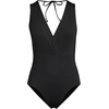 image:imageLands End Womens Surplice Tie Back One PieceBlack