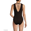 image:imageLands End Womens Surplice Tie Back One PieceBrown Leopard