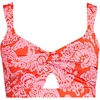 image:imageLands End Womens Twist Front Bikini TopRadiant Orange Floral Medley