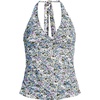 image:imageLands End Womens Twist Halter Tankini TopWhiteLilac Multi Ditsy Floral