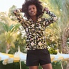 image:imageLands End Womens UPF 50 Hooded Rash GuardHibiscus FloralBlack