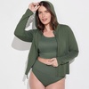image:imageLands End Womens UPF 50 Hooded Rash GuardRich Olive Green
