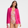 image:imageLands End Womens UPF 50 Hooded Rash GuardRiviera Rose
