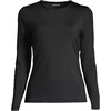 image:imageLands End Womens UPF 50 Rash Guard  Long Sleeve Chlorine Resistant Crew Neck MoistureWicking Beach Paddleboarding Petite and Plus SizesBlack