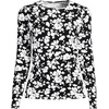 image:imageLands End Womens UPF 50 Rash Guard  Long Sleeve Chlorine Resistant Crew Neck MoistureWicking Beach Paddleboarding Petite and Plus SizesBlack Blossom Floral