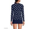 image:imageLands End Womens UPF 50 Rash Guard  Long Sleeve Chlorine Resistant Crew Neck MoistureWicking Beach Paddleboarding Petite and Plus SizesDeep Sea Navy Polka Dot