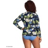 image:imageLands End Womens UPF 50 Rash Guard  Long Sleeve Chlorine Resistant Crew Neck MoistureWicking Beach Paddleboarding Petite and Plus SizesDeep SeaBlue Floral Tropic