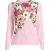 image:imageLands End Womens UPF 50 Rash Guard  Long Sleeve Chlorine Resistant Crew Neck MoistureWicking Beach Paddleboarding Petite and Plus SizesFloral BlossomPink Frost