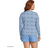 image:imageLands End Womens UPF 50 Rash Guard  Long Sleeve Chlorine Resistant Crew Neck MoistureWicking Beach Paddleboarding Petite and Plus SizesLake BlueEgret Geo Floral