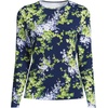image:imageLands End Womens UPF 50 Rash Guard  Long Sleeve Chlorine Resistant Crew Neck MoistureWicking Beach Paddleboarding Petite and Plus SizesNavyWhite Blooms