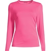 image:imageLands End Womens UPF 50 Rash Guard  Long Sleeve Chlorine Resistant Crew Neck MoistureWicking Beach Paddleboarding Petite and Plus SizesPink Azalea