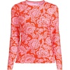 image:imageLands End Womens UPF 50 Rash Guard  Long Sleeve Chlorine Resistant Crew Neck MoistureWicking Beach Paddleboarding Petite and Plus SizesRadiant Orange Floral Medley