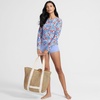 image:imageLands End Womens UPF 50 Rash Guard  Long Sleeve Chlorine Resistant Crew Neck MoistureWicking Beach Paddleboarding Petite and Plus SizesSoft Cloud Blue Poppy Floral