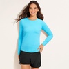 image:imageLands End Womens UPF 50 Rash Guard  Long Sleeve Chlorine Resistant Crew Neck MoistureWicking Beach Paddleboarding Petite and Plus SizesTurquoise