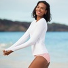 image:imageLands End Womens UPF 50 Rash Guard  Long Sleeve Chlorine Resistant Crew Neck MoistureWicking Beach Paddleboarding Petite and Plus SizesWhite