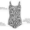 image:imageLands End Womens XBack Tugless SwimsuitBlackWhite Vine Floral