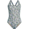 image:imageLands End Womens XBack Tugless SwimsuitWhiteLilac Multi Ditsy Floral