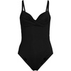 image:imageWomens Chlorine Resistant Sculpting Control Draped One Piece SwimsuitBlack