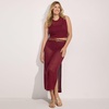 image:imageWomens Cotton Open Knit Maxi Swim Coverup SkirtBurgundy Spritz