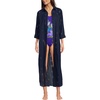 image:imageWomens Eyelet Button Down Maxi Coverup DressDeep Sea Navy