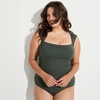 image:imageWomens Square Neck Underwire Square Back Tankini Swimsuit TopRich Olive Green
