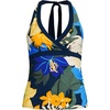 image:imageWomens Texture VNeck Halter Tankini Swimsuit TopNavy Multi Floral Blooms