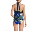 image:imageWomens Texture VNeck Halter Tankini Swimsuit TopNavy Multi Floral Blooms